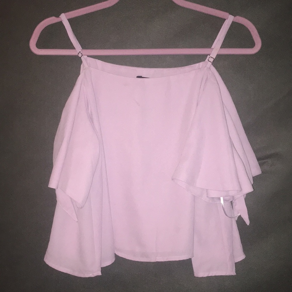 Lavender off the shoulder crop top
